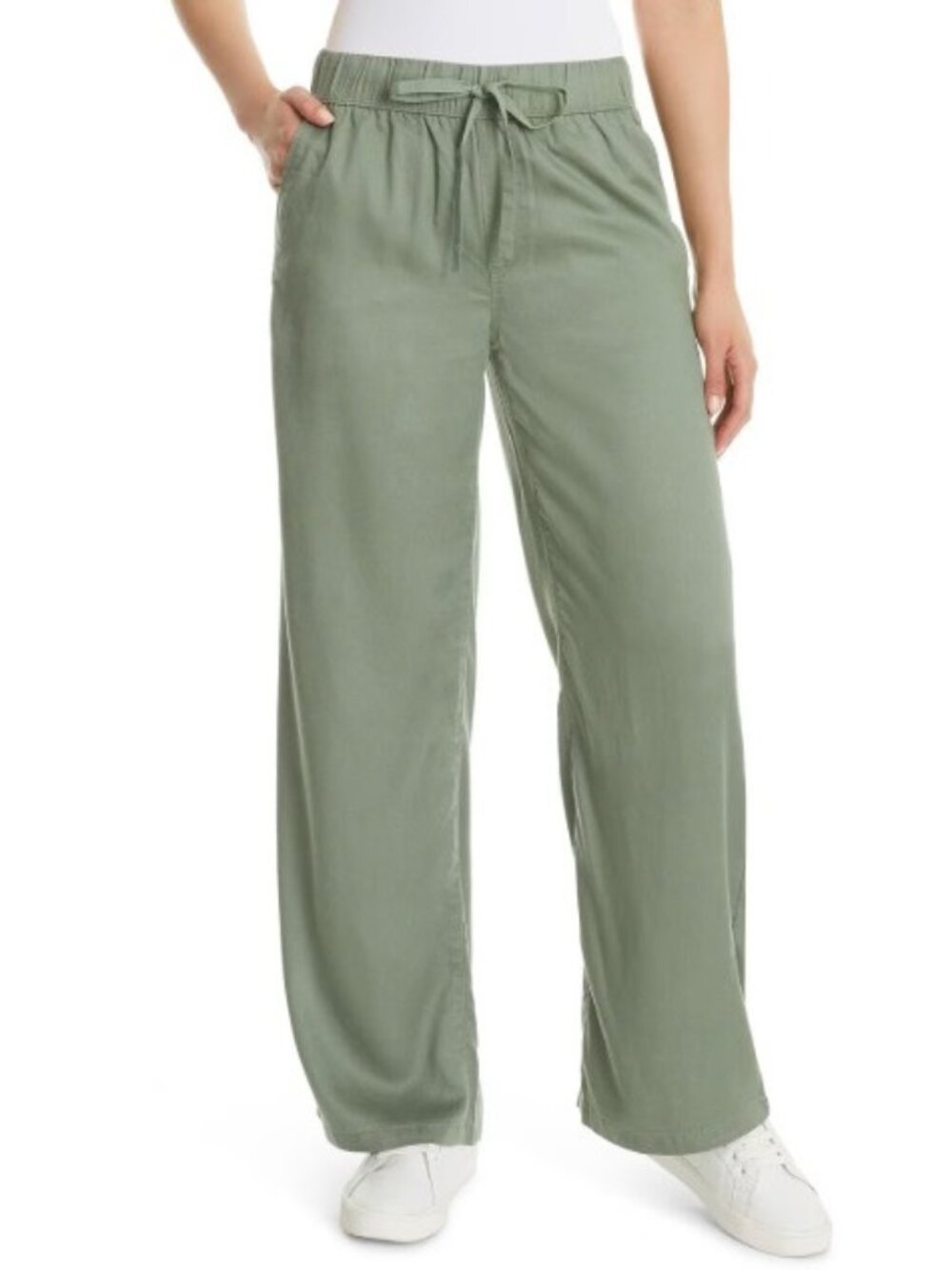 Nine West Women's Lightweight Twill Pants-Size Large-Olive-NWT